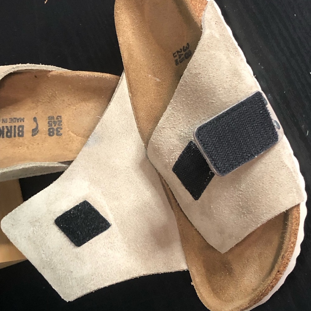 Birkenstock Brown Suede Footbed Sandals - Picture 7 of 16